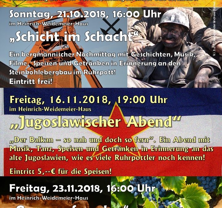 „Veranstaltungsreihe: Rosenhügeler Kulturherbst 2018“